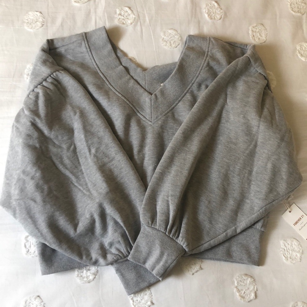 Balloon Sleeve Fleece Pullover